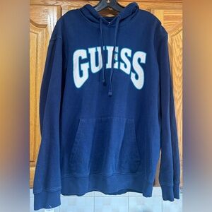 Guess Originals Men's Navy Blue Hoodie Large